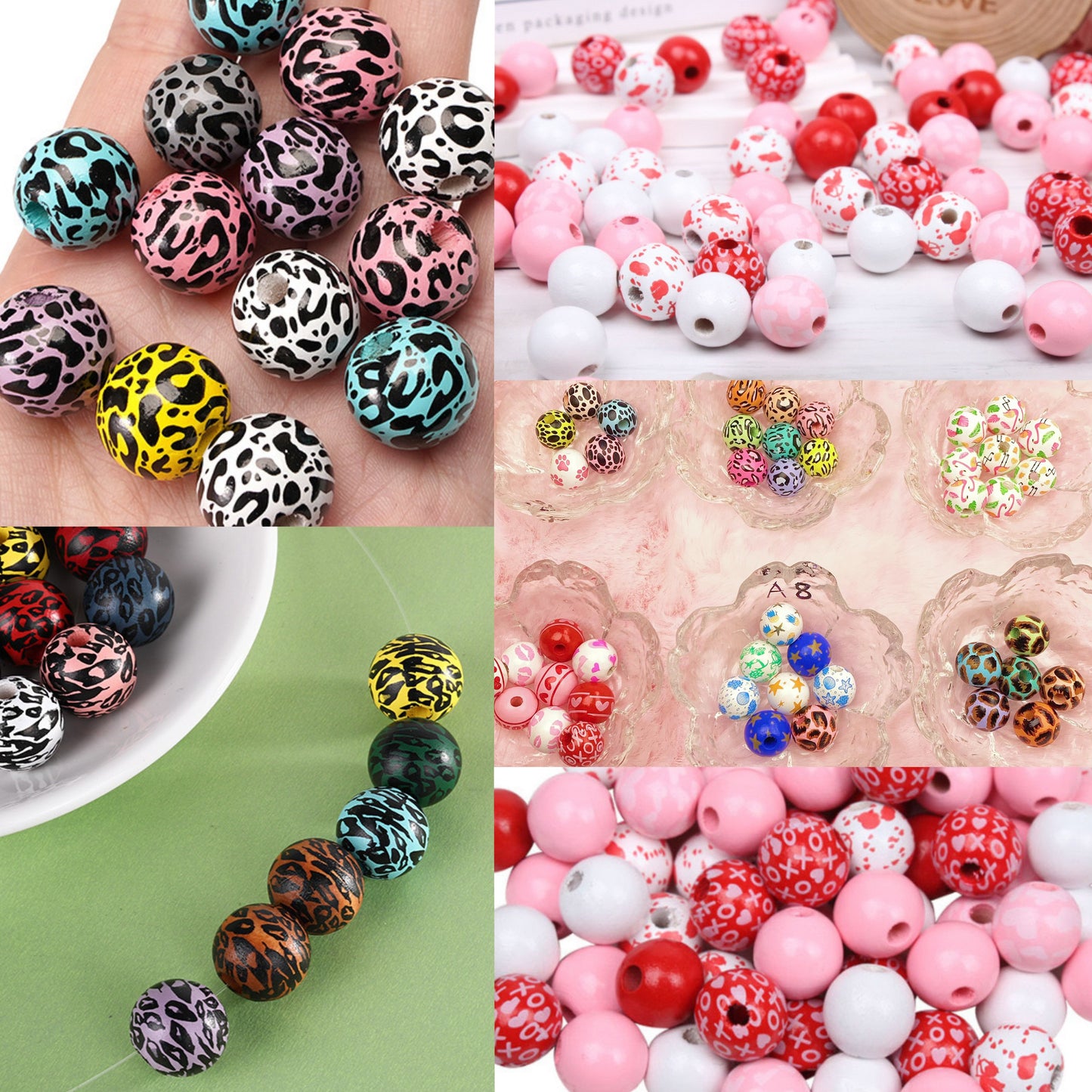 Wood beads-A8-Open in Live-(10 pcs /bag)