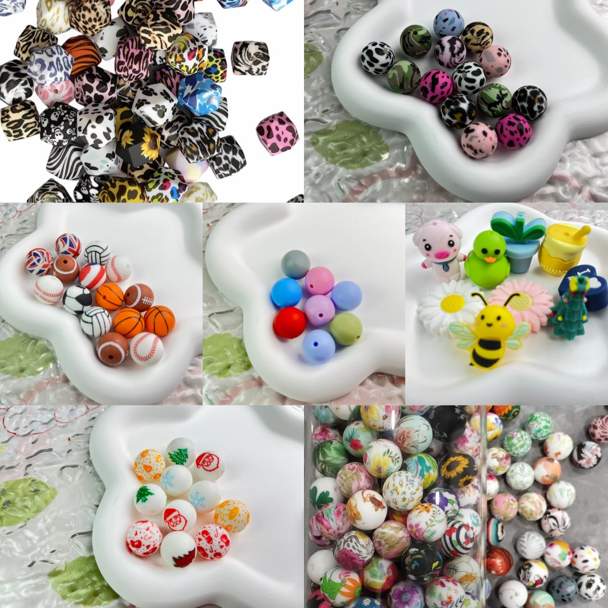 Mixed silicone beads-007 (Rainbow)